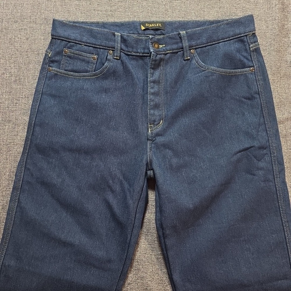 Stanley Denim Jeans Mens 36x34 Blue Fleece Lined Utility Work Wear